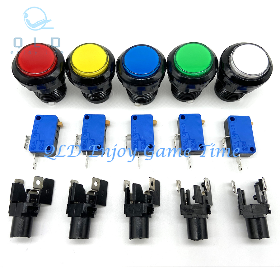 Arcade Games And Vending - 12PCs 30mm LED Illuminated Arcade Push