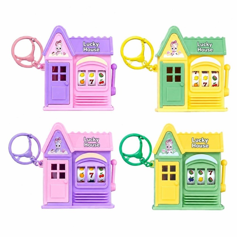 Fruit Slot Machine - Hand-Crank Rotating Mini Slot Machine Keychain