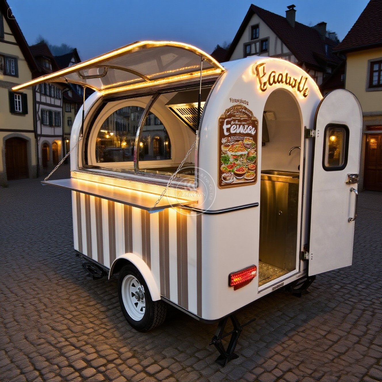 Food Truck Trailer Mobile Kitc - Hot Dog Vending Cart 评论和价格