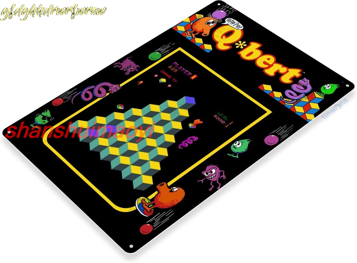 8 X 12 Inch Metal Sign -Q-Bert - Arcade X 评论和价格