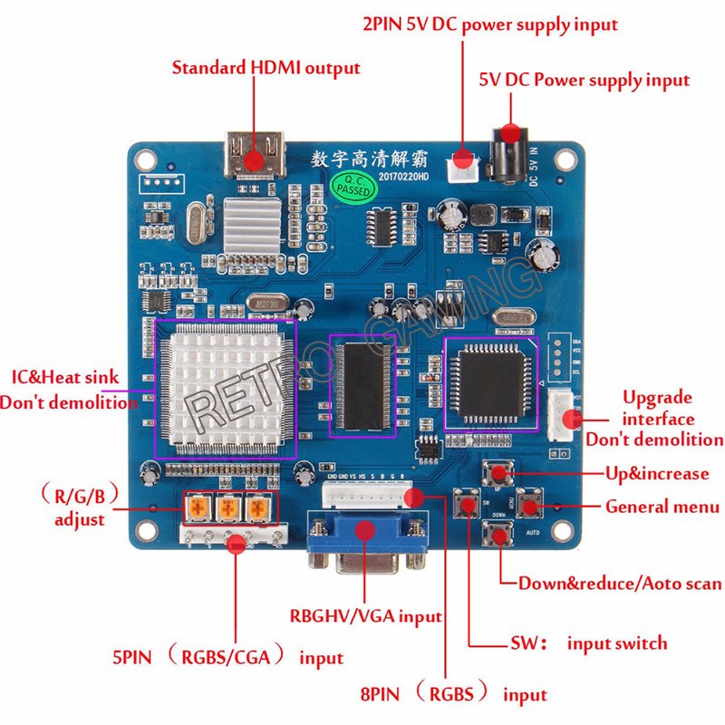 CGA TO HDMI Convertor RGBS / C - Coin Pusher Machine 评论和价格